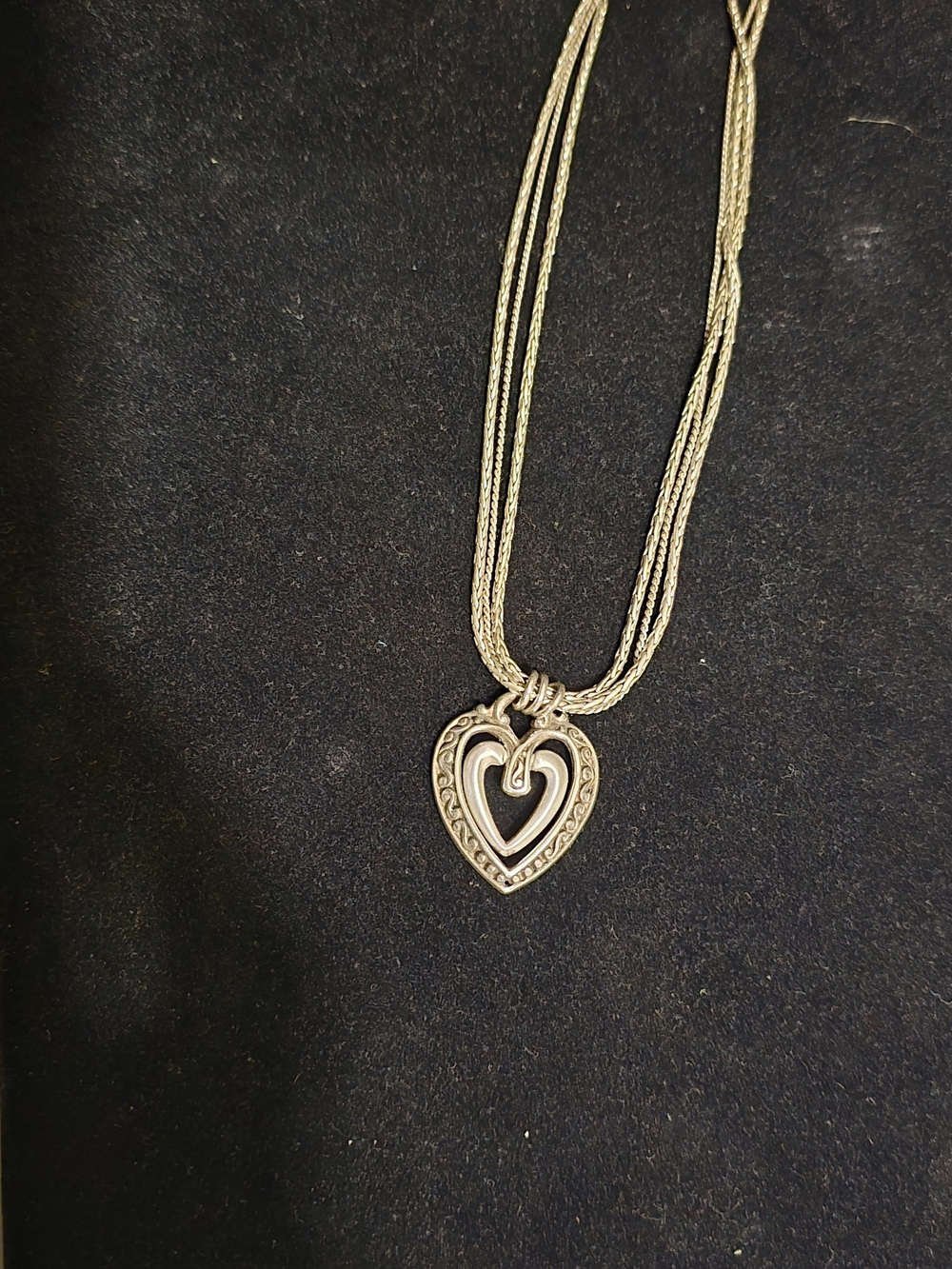 Brighton Silver-Tone Double Heart Necklace